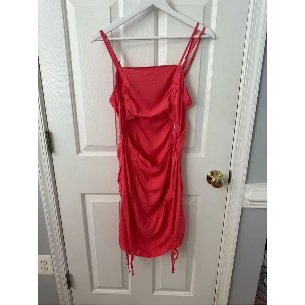 Wild Fable Watermelon Open Front Side Gathered Side Sun Dress sz XL NWT